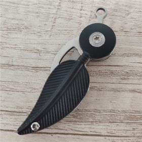 Creative Feather Knife For Girls To Defend Themselves Outdoors (Color: Black)