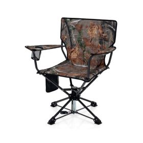 360Â° Swivel Portable Foldable Hunting Chair with Storage Pockets (Color: Camouflage, Type: Camping Chairs)